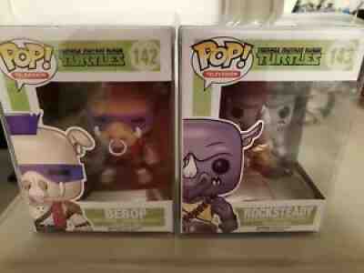 Funko # 142 # 143 Vinyl Pop! Teenage Mutant Ninja Turtles BEBOP and ROCKSTEADY