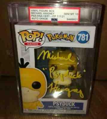 Michael Haigney Pokemon Psyduck Signed Autographed Funko Pop PSA 10 E1