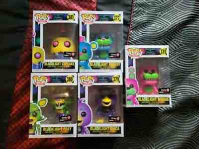 Five Nights at Freddy's Blacklight Funko Pop! Lot of 5. Chica, Freddy, and more!