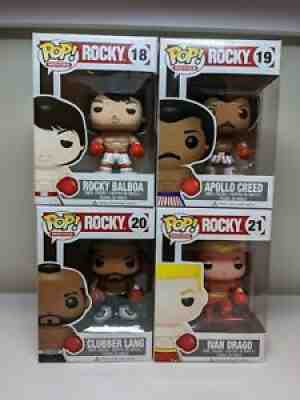 Funko pop Rocky Balboa, Apollo Creed, Ivan Drago, Clubber Lang VAULTED rare set