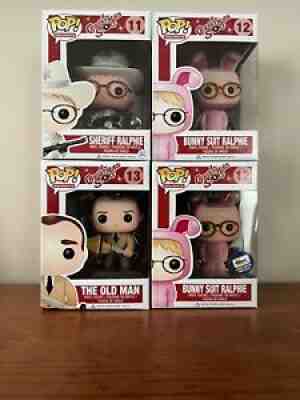 Funko POP!: A Christmas Story Set: Sheriff, Bunny Suit, FLOCKED Ralphie, Old Man