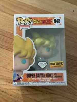 FUNKO POP DBZ SUPER SAIYAN GOKU WITH KAMEHAMEHA #948 DIAMOND HOT TOPIC EXCLUSIVE