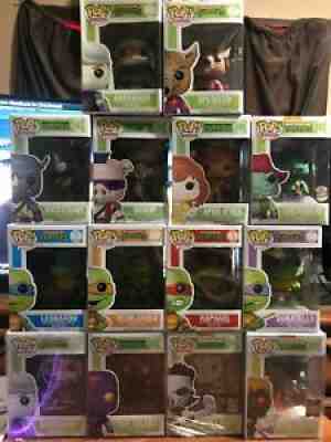 Lot of 14 TMNT Funko Pop Vaulted and Signed Bebop Rocksteady