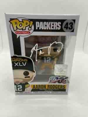 Aaron Rodgers Funko Pop Autographed NFL Football #43 Green Bay Packers ! RARE