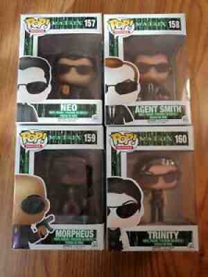 Funko Pop THE MATRIX Set (#157, #158, #159, #160) - Vaulted with Protectors!