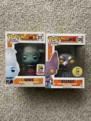 Funko Pop! Animation Dragon Ball Z Metallic Beerus #120 SDCC+Metallic Whis SDCC