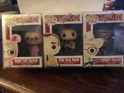 Funko Pop A Christmas Story Lot Sheriff Ralphie, Bunny Suit Ralphie, Old Man