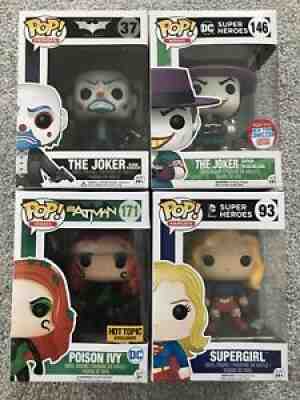 Funko Pop DC Comics Bank Robber Joker, Killing Joke Joker, Supergirl, Poison Ivy