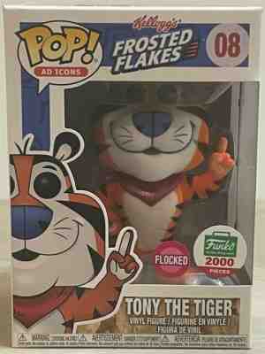 TONY THE TIGER FLOCKED FROSTED FLAKES 2017 #08 VAULTED FUNKO POP LE 2000 PC MINT