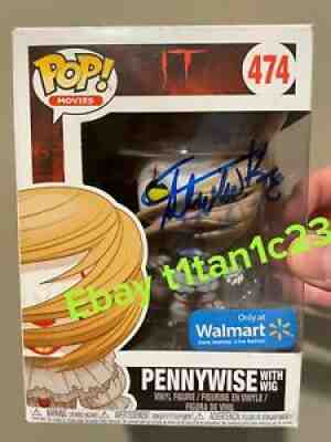 STEPHEN KING SIGNED PENNYWISE FUNKO POP 474 WALMART WIG IT BECKETT COA AUTO RARE