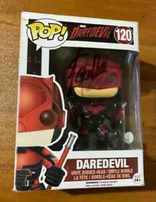 Stan Lee, Charlie Cox & Elodie Yung Signed Daredevil 120 Funko Pop - JSA BB99139