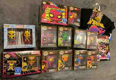 FUNKO POP MARVEL CARNAGE SPIDERMAN HULK X-MEN AVENGERS BLACK LIGHT LOT 15 NM/MT