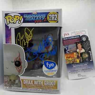 Funko Pop! Guardians of the Galaxy Drax FYE Signed James Gunn & Dave Batista JSA