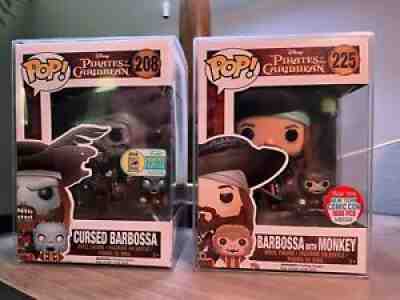 FUNKO POP! DISNEY PIRATES BARBOSSA W/ MONKEY 225 NYCC AND 208 SDCC