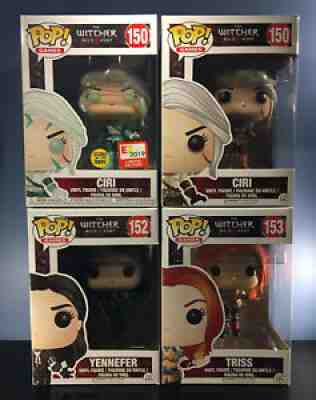 Funko POP! Games: The Witcher 3 - Yennefer, Ciri + GITD, Triss - SET OF 4 - NM