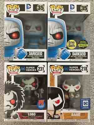 Funko Pop DC Comics Darkseid, Gemini Exclusive Glow Darkseid, Bane, PX Bane