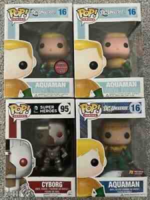 Funko Pop DC Heroes Gemini Metallic Aquaman LE240, Aquaman JL111112, PX, Cyborg