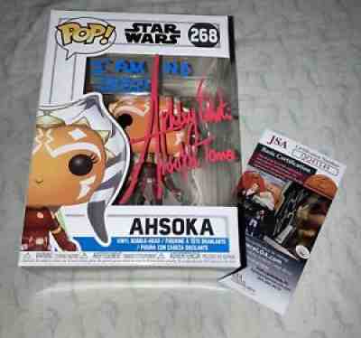 ASHLEY ECKSTEIN SIGNED JSA FUNKO POP! AHSOKA TANO #268 STAR WARS THE CLONE WARS