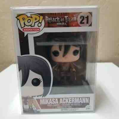 FUNKO POP! Mikasa Ackerman #21 - Attack on Titan AUTHENTIC VAULTED w/ Protector