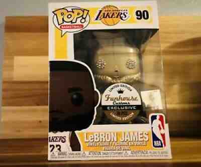 Funko Pop #90 Gold Metallic Lebron James Lakers Funhouse Custom Exclusive 1/10