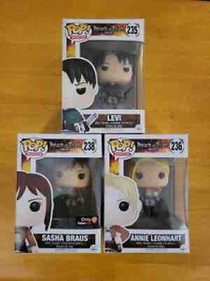 Attack On Titan Annie Leonhart, Sasha Braus, Levi Funko Pop Lot Of 3