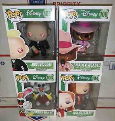 Funko Pop Roger Rabbit Set Of 4 Lot Jessica Judge Doom Smarty Weasel Disney New