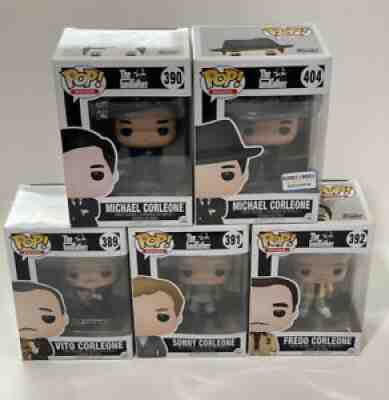 Funko Pop! The Godfather Lot of 5 Vito, Sonny, Fredo, Micheal Corleone x2