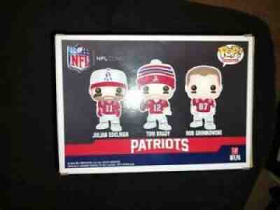 Funko Pop NFL New England Patriots 3-Pack Tom Brady Gronkowski W protector