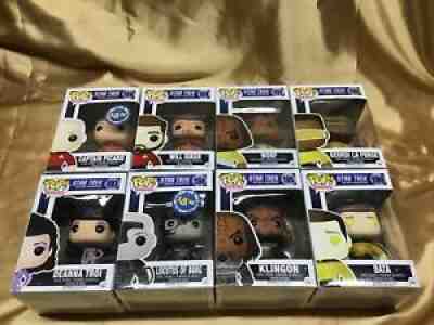 VAULTED! COMPLETE 8 PIECE SET!! Funko POP! STAR TREK PICARD RIKER DATA Etc NEW!