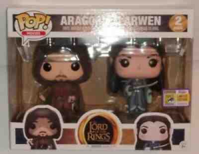 SDCC 2017 Funko POP! Lord of the Rings Aragorn & Arwen Exclusive W/ SDCC Sticker