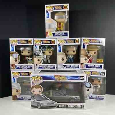 Funko Pop Back to the Future Marty Doc Delorean Time Machine Figure lot