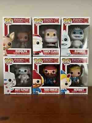 Funko Rudolph Set: Santa Claus, Bumble, Misfit Elephant, Yukon Cornelius, Hermey