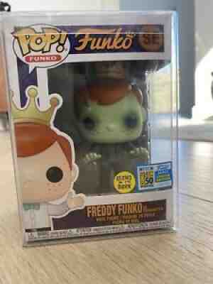 RARE Freddy Funko As Frankenstein GLOW in The Dark LE 24 Pc SDCC50 W/ Protector