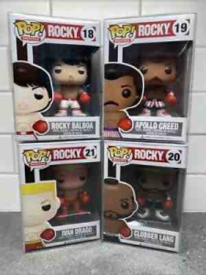 Funko Pop Rocky Balboa, Apollo Creed, Ivan Drago, Clubber Lang VAULTED RARE set