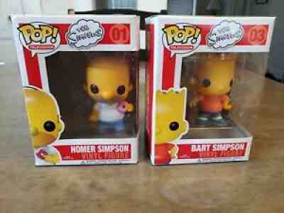 Funko Pop The Simpsons- Original Homer #1 and Bart Simpson #3 set of 2.Â Â 