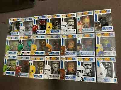 Star Wars Funko POPs - 75 Total in Lot - LARGE FONT - Rare - Minis - Exclusives