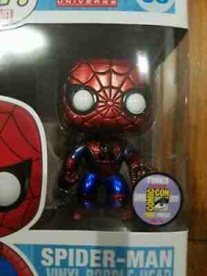 SDCC Funko POP Marvel Spider-Man METALLIC #03 2011 480 LE Viny Figure & ORIGINAL