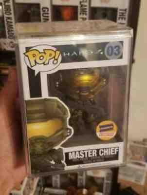 Halo Master Chief Blockbuster Funko (GOLD) Near Mint w/Pop Stack GRAIL