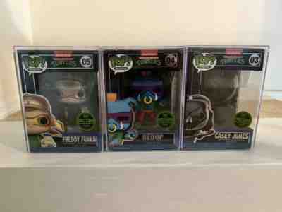 Funko Pop Digital TMNT 3 PACK FREDDY FUNKO GOLD BEBOP LEGENDARY CASEY JONES!