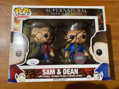 Jensen Ackles & Jared Padalecki Signed Supernatural Sam & Dean Funko JSA TT67889