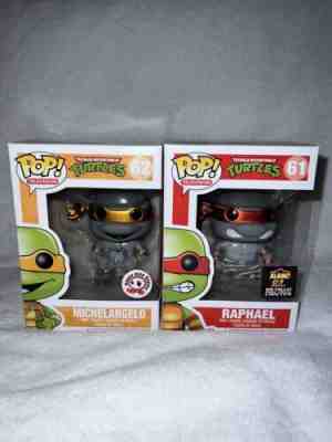 Funko Pop Raphael & Michelangelo TMNT Greyscale Alamo & Coast City 500 LE Mint