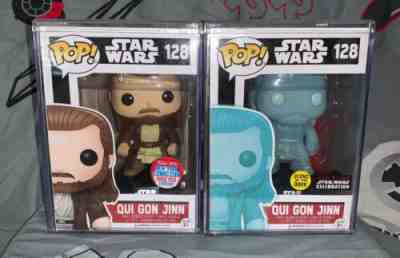 Funko Pop! Qui Gon Jinn 2016 NYCC + Qui Gon Jinn GITD 2017 Celebration Exclusive