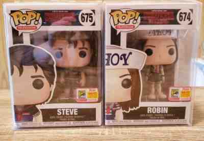 Stranger Things Steve and Robin Scoops Ahoy SDCC Funko Pop