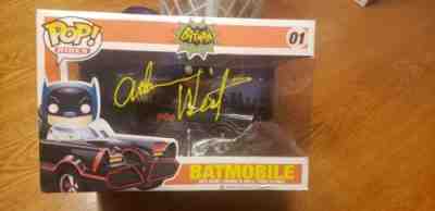 Autographed Adam West Batmobile funko pop