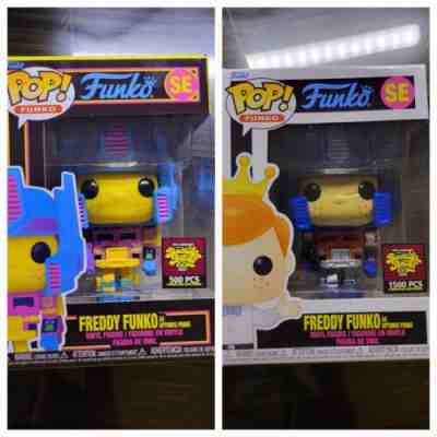 Pop! Freddy Funko Fundays Transformers Optimus Prime 2022 SDCC Bundle Set