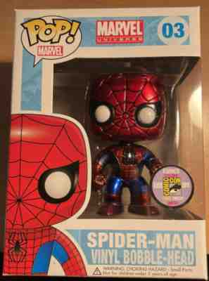 Metallic Spider-man SDCC 2011 LE /480 Rare Grail funko pop *NEAR MINT*