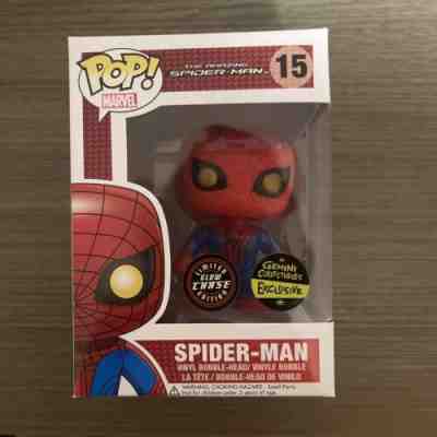 Funko Pop Spider-Man #15 GLOW CHASE Gemini Collectibles Exclusive MINT