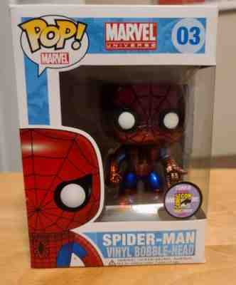 Matallic Spider-man SDCC 2011 LE 480 Rare funko pop