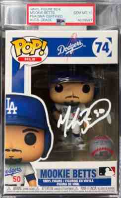 Mookie Betts Los Angeles Dodgers Signed Funko #74 *Gem Mint 10* PSA AL09587