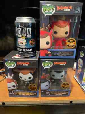 Funko Physical Freddy Funko Devil, Skeleton Vampire and soda HALLOWEEN SERIES